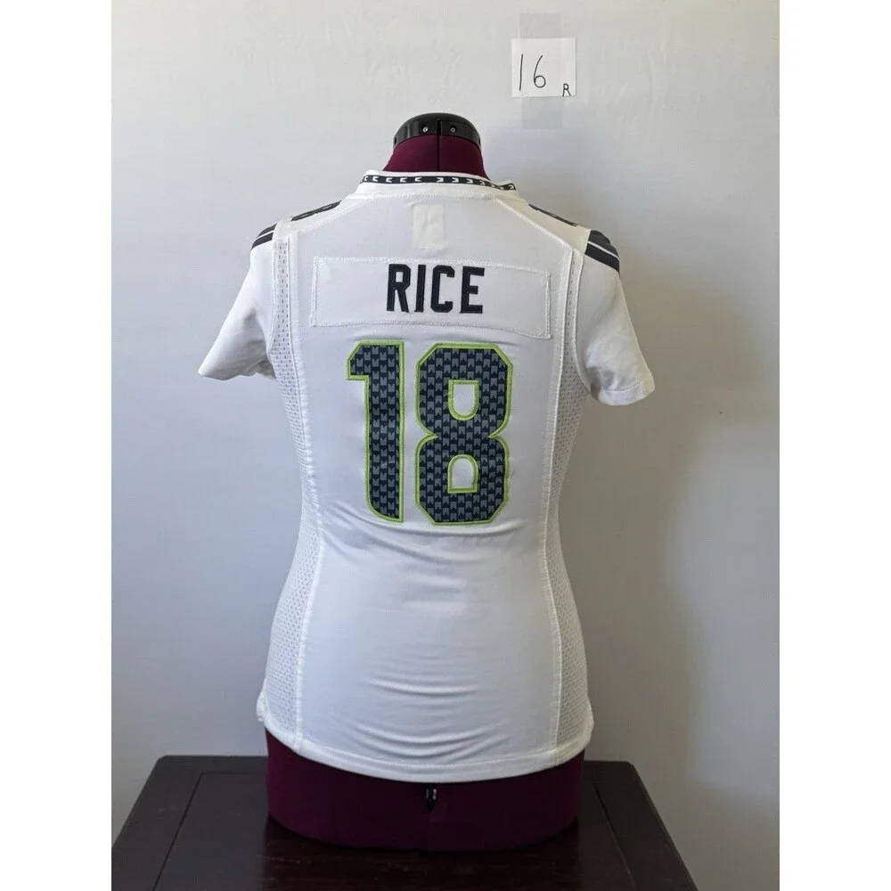 Nike On Field Seattle Seahawks Sidney Rice #18 White Jersey Womens Small NFL